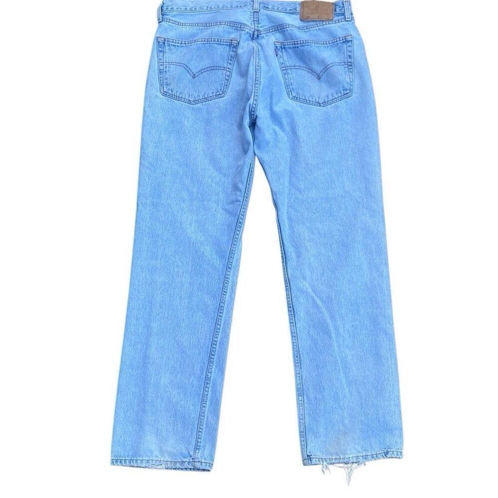 VTG Levis 501 Jeans 38x32 Blue Button Fly Straight Original Denim Mexico - Picture 3 of 10